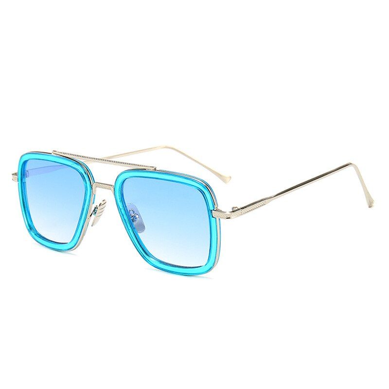 Silver BlueRBRARE Vintage Sunglasses Women 2019 Alloy Luxury Brand Womens Sunglasses Brand Designer Retro Glasses Men Punk Oculos De Sol