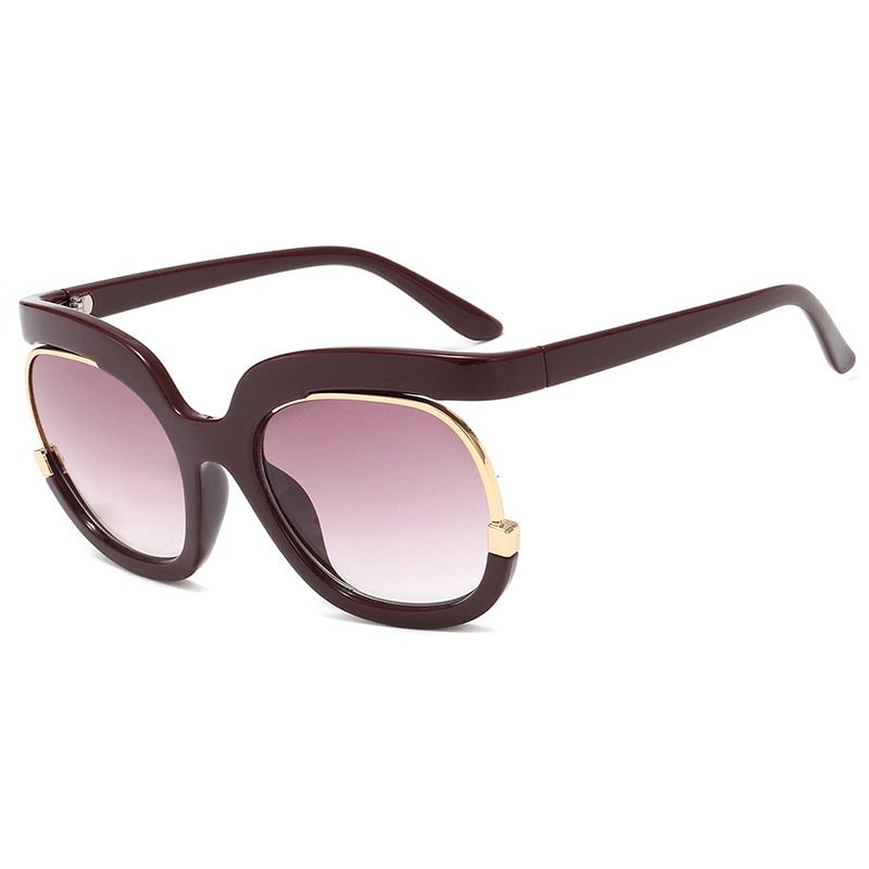 DarkRedImwete Vintage Oversized Hanging Men Women Sunglasses Unique Frame Design Sun Shadeultraviolet-proof Lens women Driving UV400