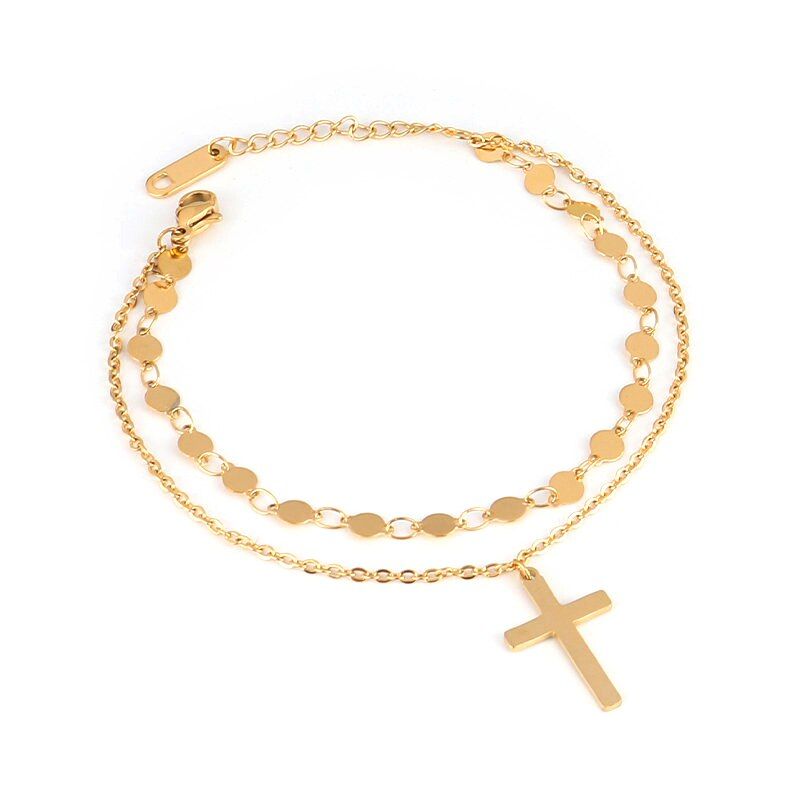 Punk Stainless Steel Bracelet For Women coin Pendant Thick Chain Bracelet Charm bracelets Party Jewelry Gift friends