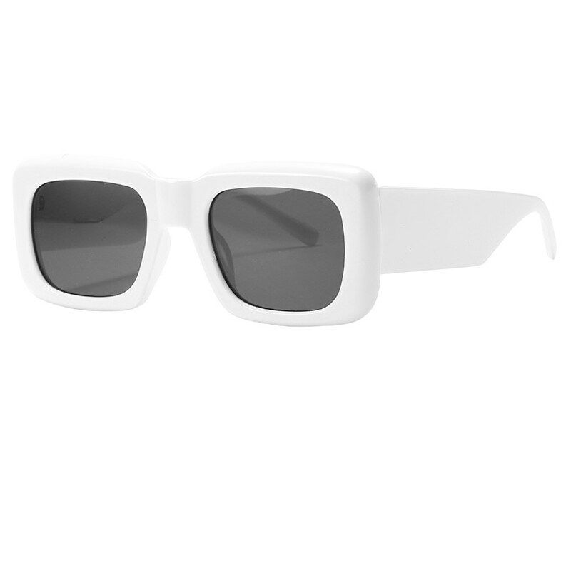 C7 White-BlackVintage Square Sunglasses Women Black Red Shades Flat Top Fashion Female Sun Glasses UV400 Unique Glasses Oculos De Sol O667