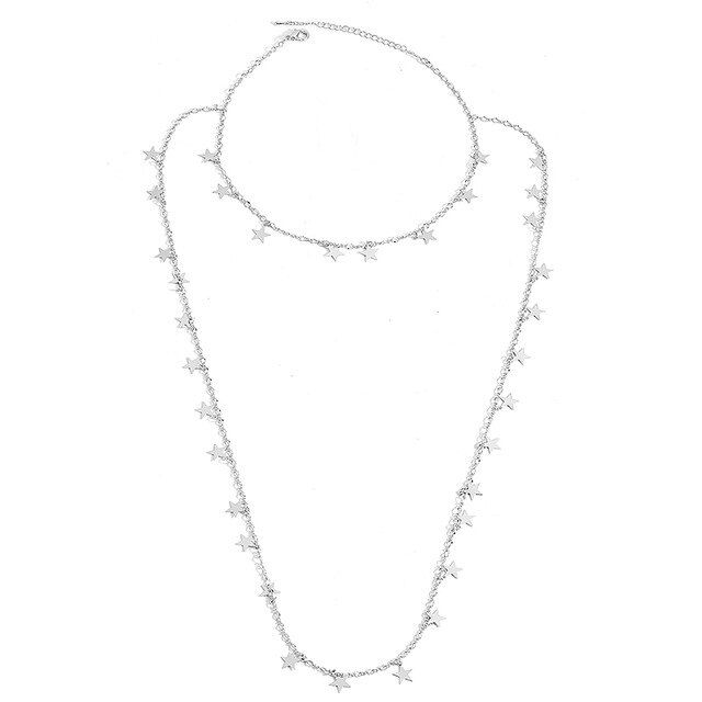 Wild & Free 2020 Summer Layered Necklace For Women Gold Cross Star Moon Pendant Necklace Fashion Beach Jewelry Party Gift