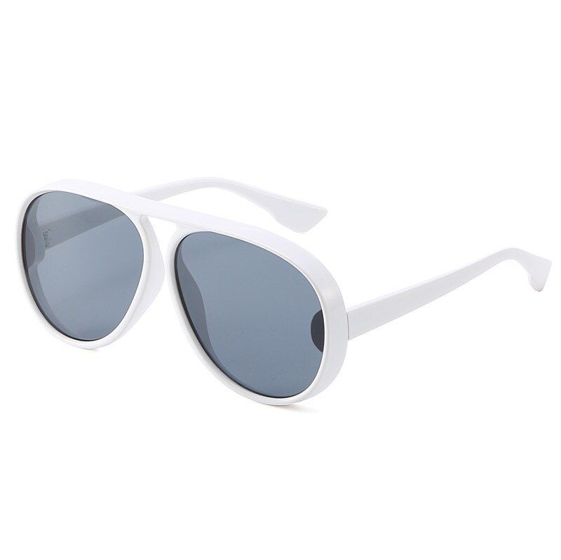 C6 White GreySteampunk Oversized Pilot Sunglasses Women UV400 Retro Brand Designer Big Frame Sun Glasses Punk For Female Ladies Eyewear