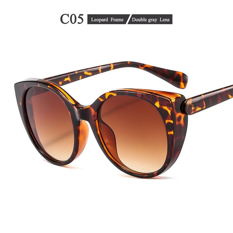 New Cat Glasses Contrast Color Womens Sunglasses Brand Designer Flat Mirror with The Same Glasses