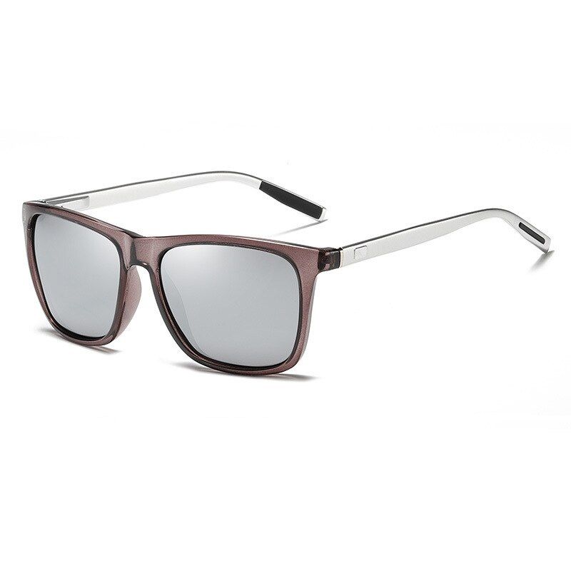 silvery leg silverPolarized Sunglasses Men Aluminum Magnesium Sun Glasses Brand Male Women Night Vision Driving Glasses Square Mirror UV400 6108