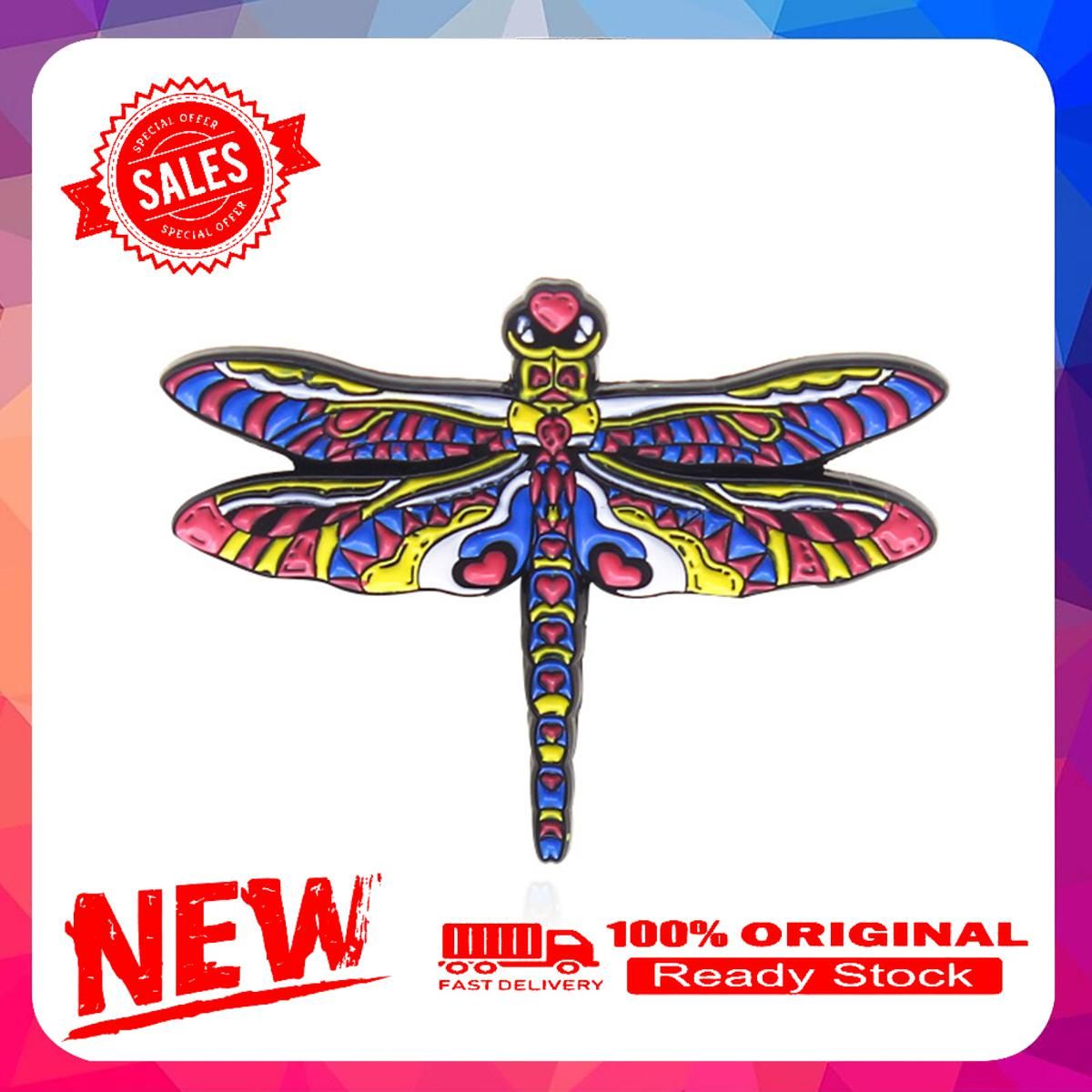 Dragonfly Shape Multicolored Lapel Pin Alloy Vivid Funny Collar Brooch Badge Backpack Accessories