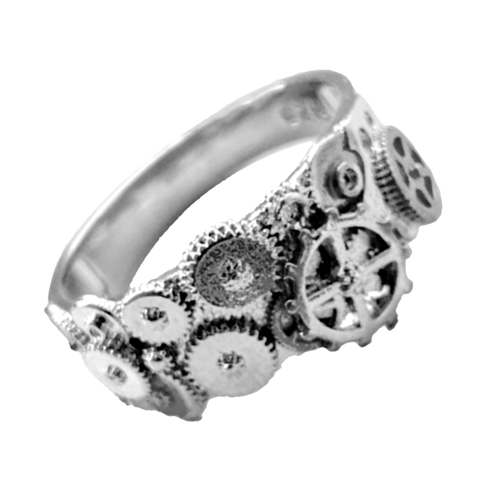 Jewelry Ring Geometric Shape Decorative Vintage Clockwork Gear Finger Ring for Wedding Anniversary