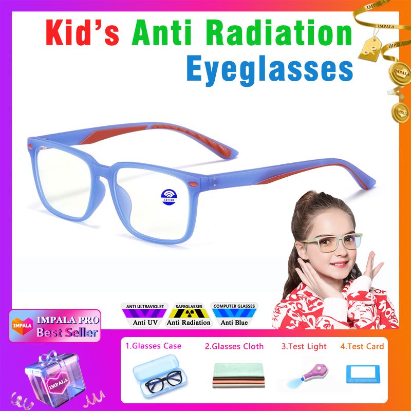 Kid's Anti Radiation Computer Glasses for Child Blue Light Block Eyeglasses Replaceable lenswith Glasses case