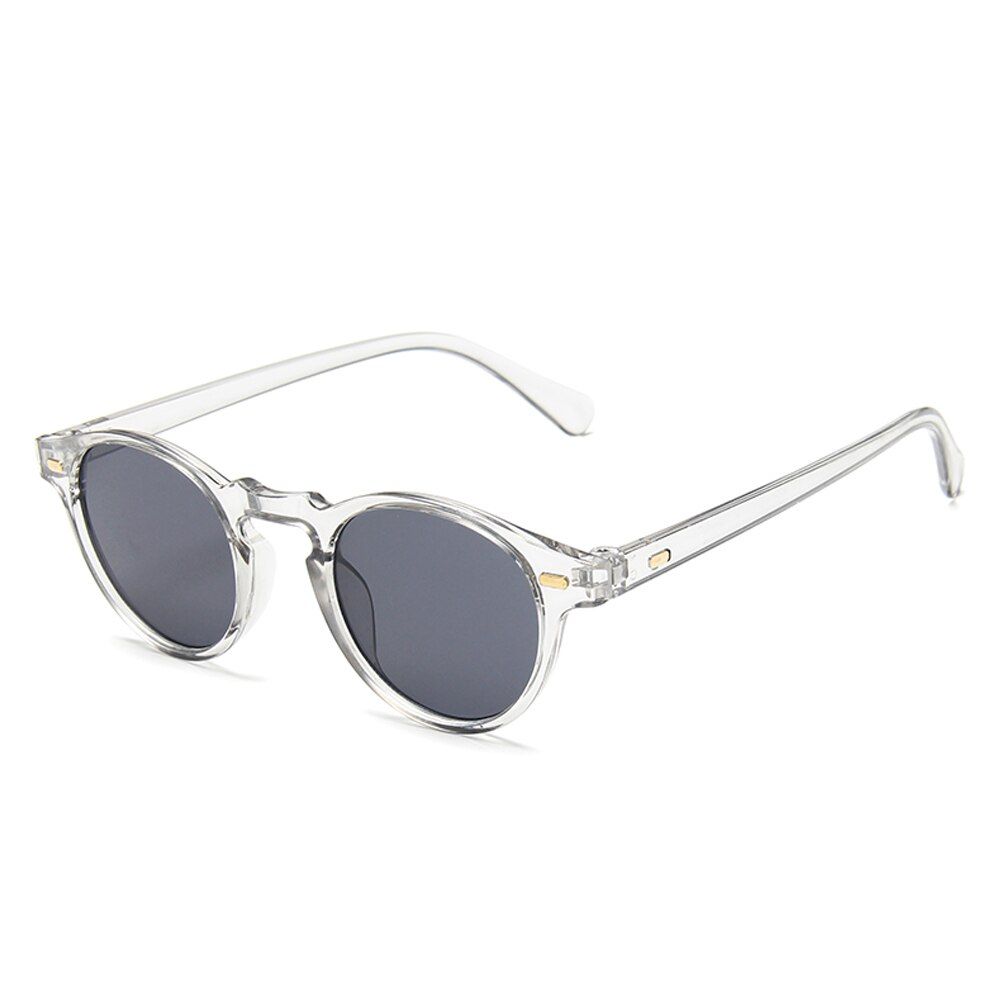 C4 TR grey greyVintage Small Round Sunglasses Women Men 2020 Luxury Brand Designer Retro Black Frame Rivet Sun Glasses Female UV400 Shades