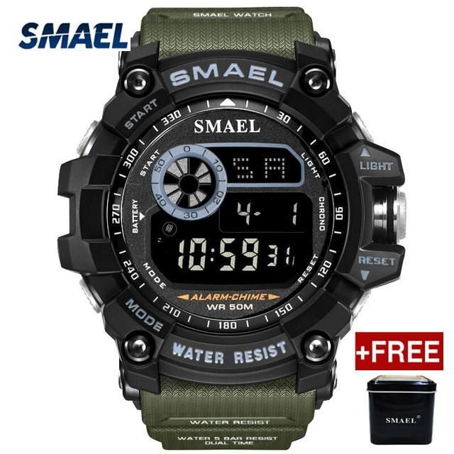 【BestGO】Digital Watches Men Big Dial Sport Watch Running 50M Waterproof LED Clock Digital Watch Light 8010 Men Digital Watch Sport