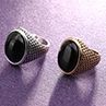 Men Vintage Punk Gothic Big Oval Artificial Gem Stone Finger Ring Jewelry Gifts