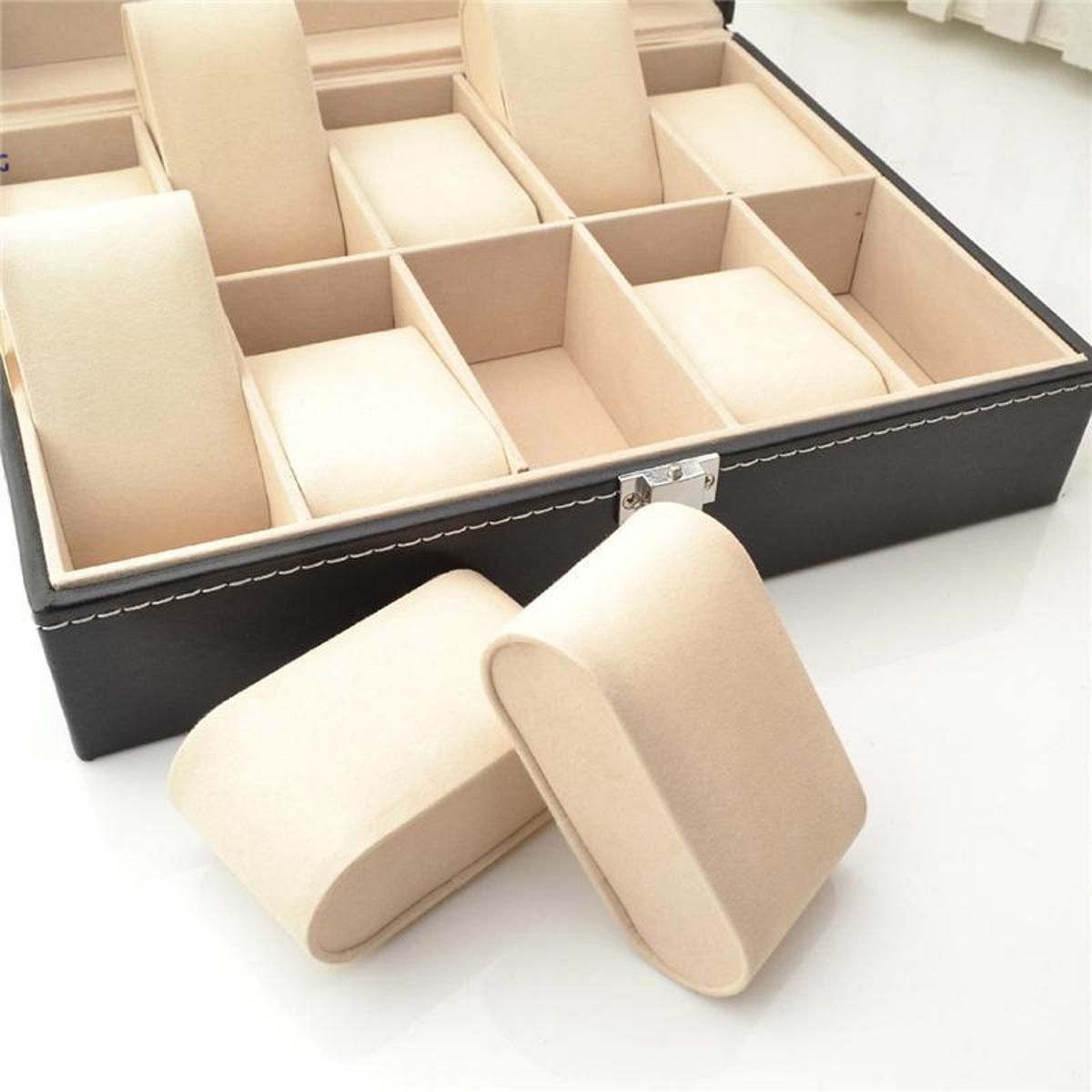 【BestGO】10 Leather Watch Box Jewelry Box Storage Holder Grid Organizer Case Christmas Display Gift