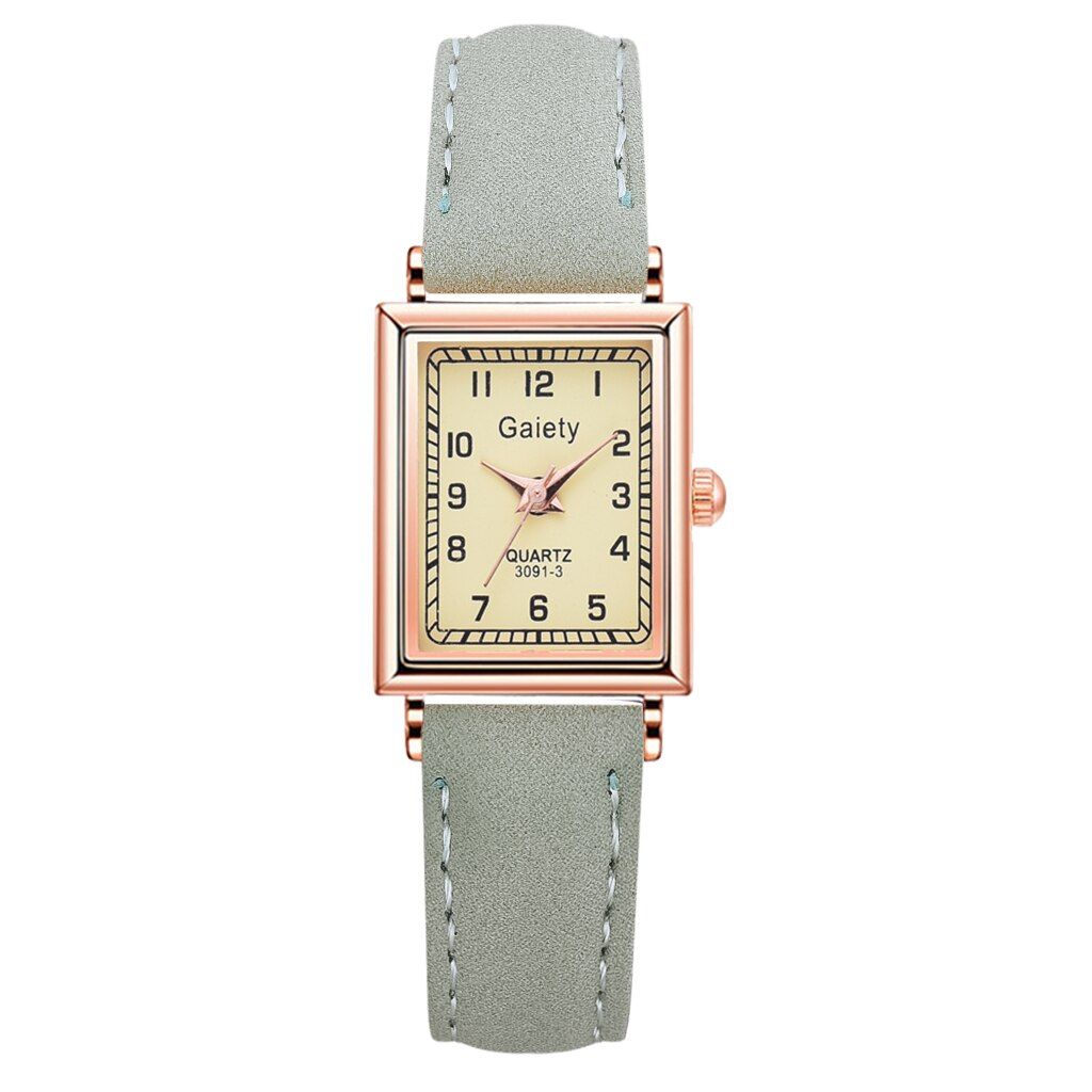 2PCS /Set Fashion Women Leather Belt Dress Quartz Clock Square Dial Sport Casual Bracelet Ladies Wrist Watch Relogio Reloj Mujer