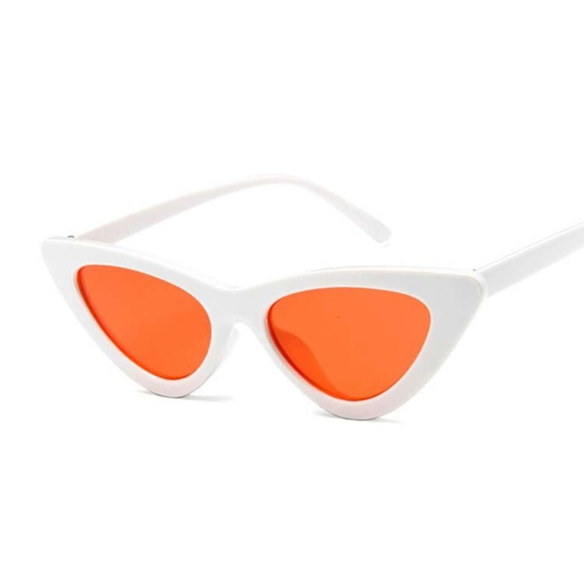 White RedFashion Small Ladies Cat Eye Sunglasses Women Vintage Brand Mirror Sun Glasses Female Oculos UV400