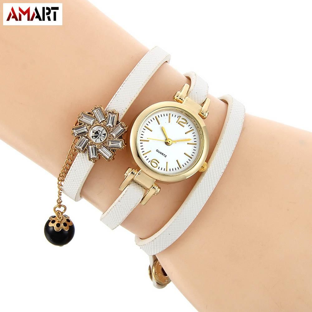1 Pcs Women Waterproof Quartz Watch Leaves Pattern Dial with Alloy Band