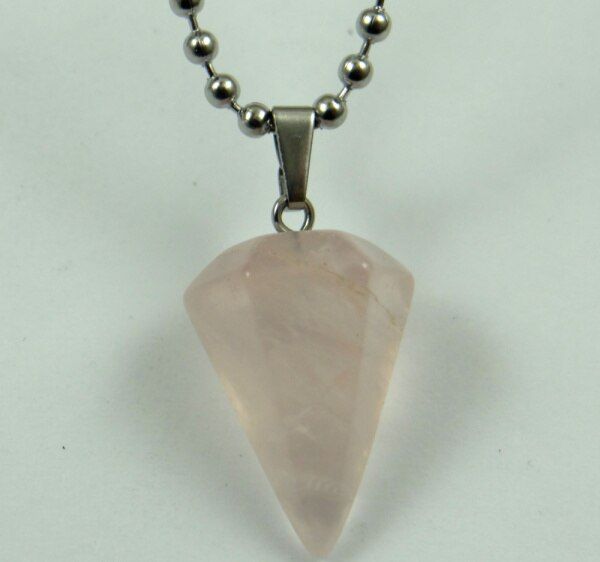 Natural stone Pink Crystal lapis Opalite Hexagonal shape pendulum Pendant stainless steel Chains Necklace Women Fashion Jewelry