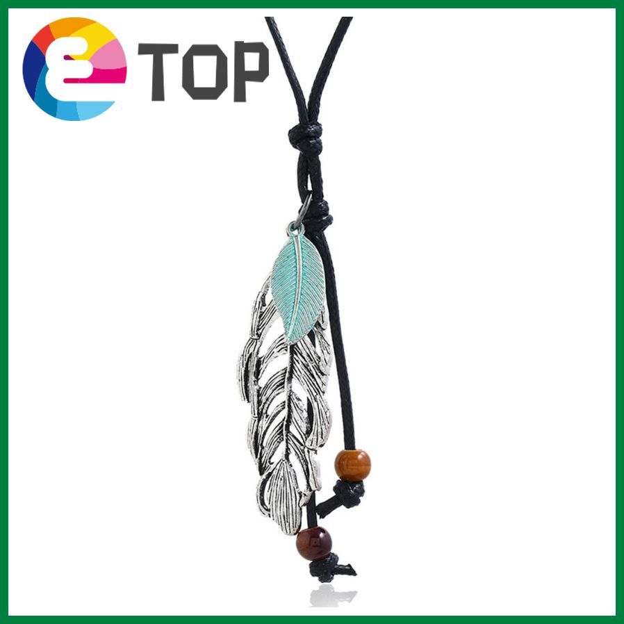 Style Sweater Chain All-Match Clothes Accessories Men'S And Women'S Retro Long Wax Line Leaf Necklace