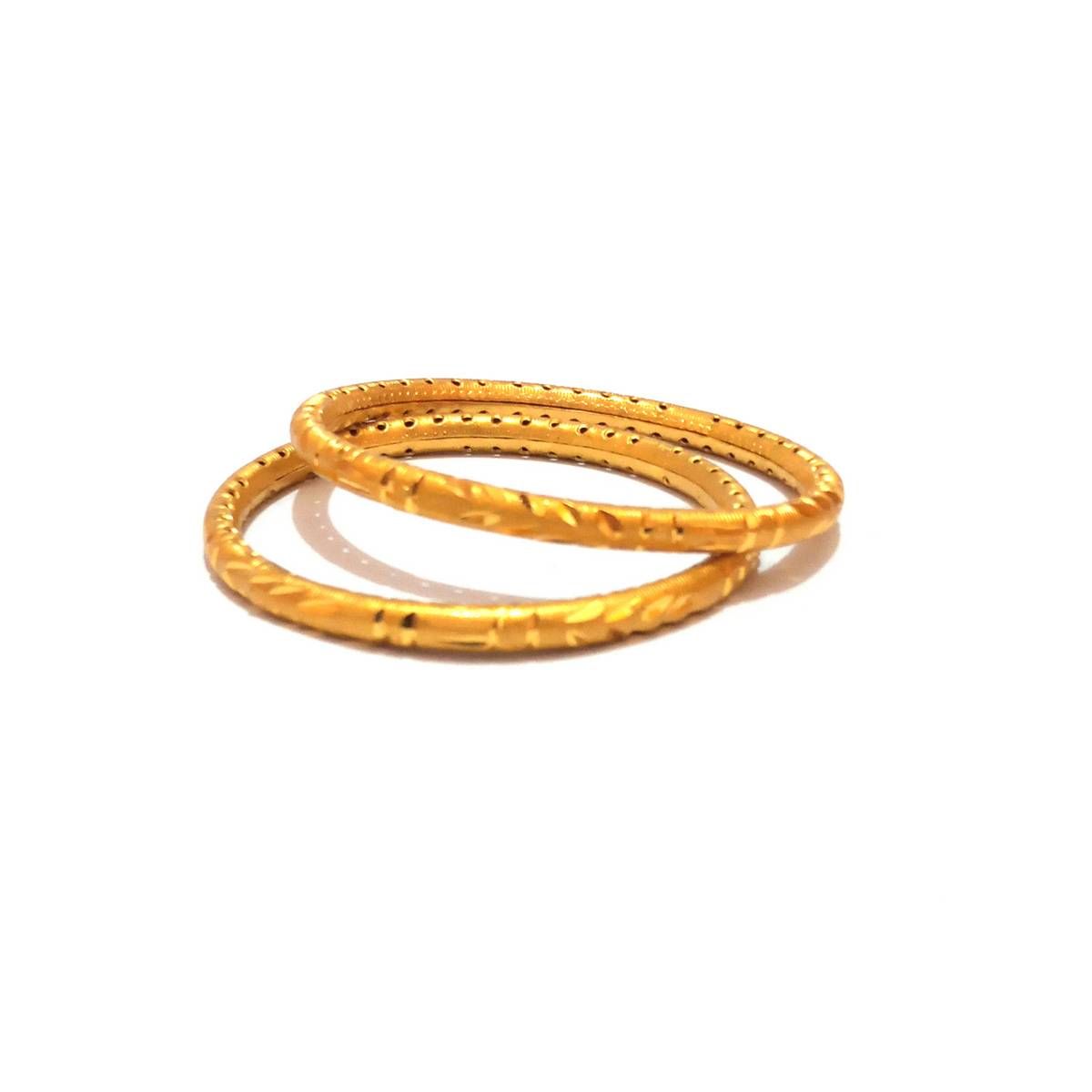 Gold Plated Metal Bangle Set For Women ( 2 Pecs Set )
