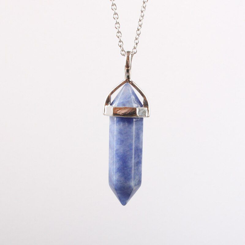 Vogue 8X33MM Wholesale Rhodonite Opal Quartz Mookaite Purple Crystal Bicone Faceted Bead Pendulum Pendant 1 PCS(null)