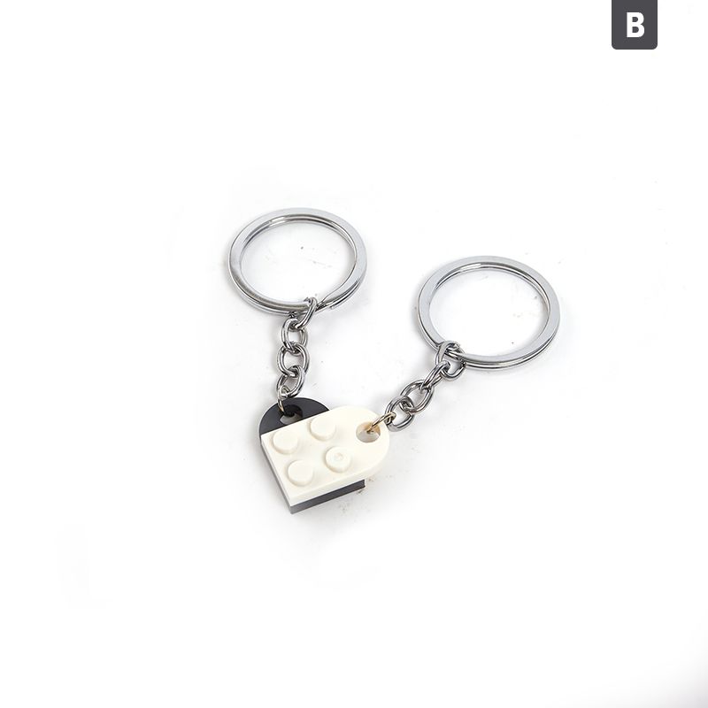 2Pcs Cute Love Heart Brick Pendant Lego Heart Necklace For Girl Friendship Gift
