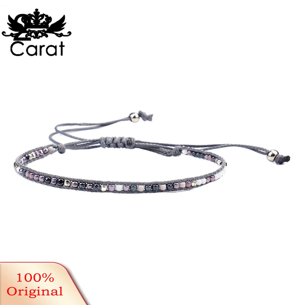 Summer Beach Bohemian Beading Wax Rope Handmade Woven Bracelet Women Jewelry