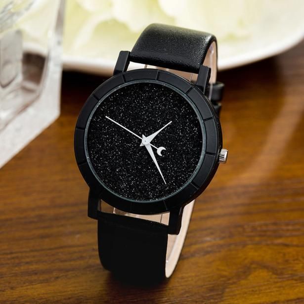 【BestGO】For Lovers Leather Strap Watch Star Fashion Watches Minimalist