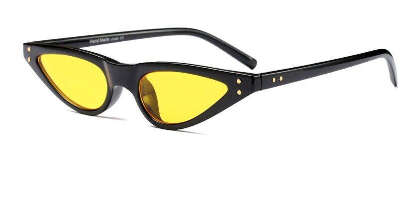 C42019 Brand Small Triangle Sunglasses Retro Cat Eye Sunglasses Women Black Red Frame Femal UV400 Skinny Narrow Shades R191