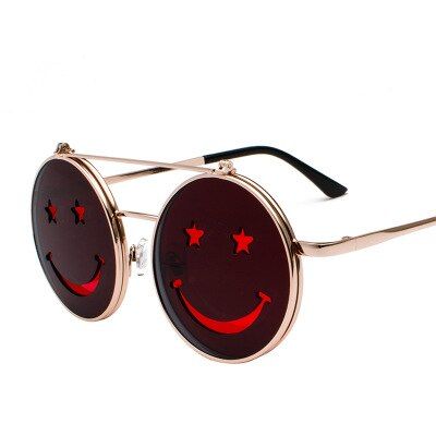 H052020 fashion clamshell smiley sunglasses ladies punk retro cool fashion sunglasses men sunglasses brand glasses shade