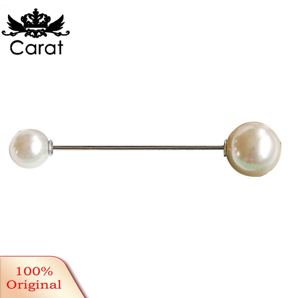 Women Fashion Double Faux Pearls Brooch Safty Pin Cardigan Shawl Clip Badge Gift