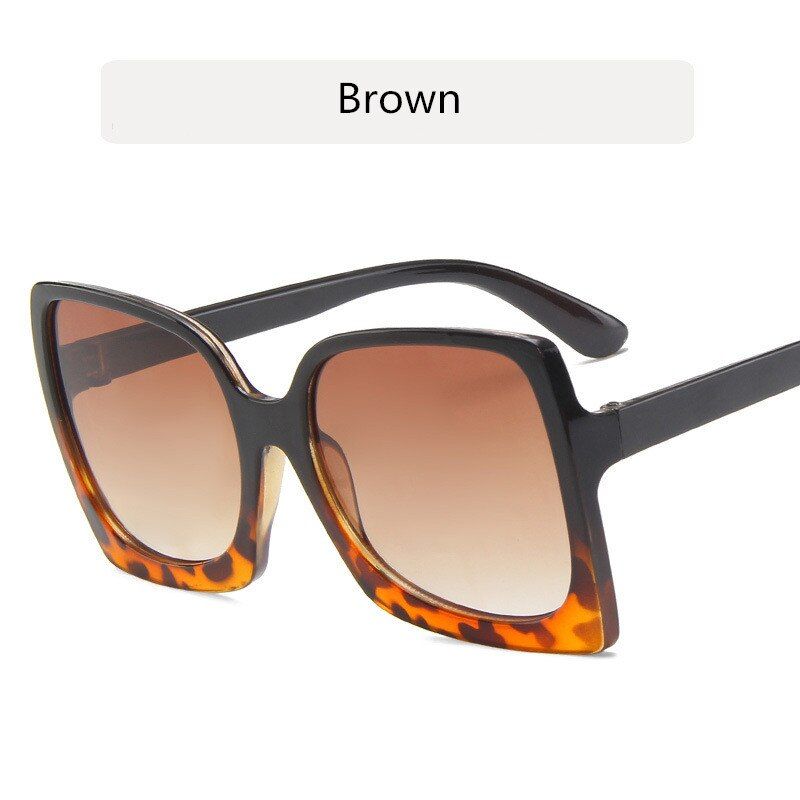 Brown2020 Oversized Classic Fashion Sunglasses Ladies Retro Square Plastic Sunglasses Shade Outdoor Retro Sun Glasses UV400