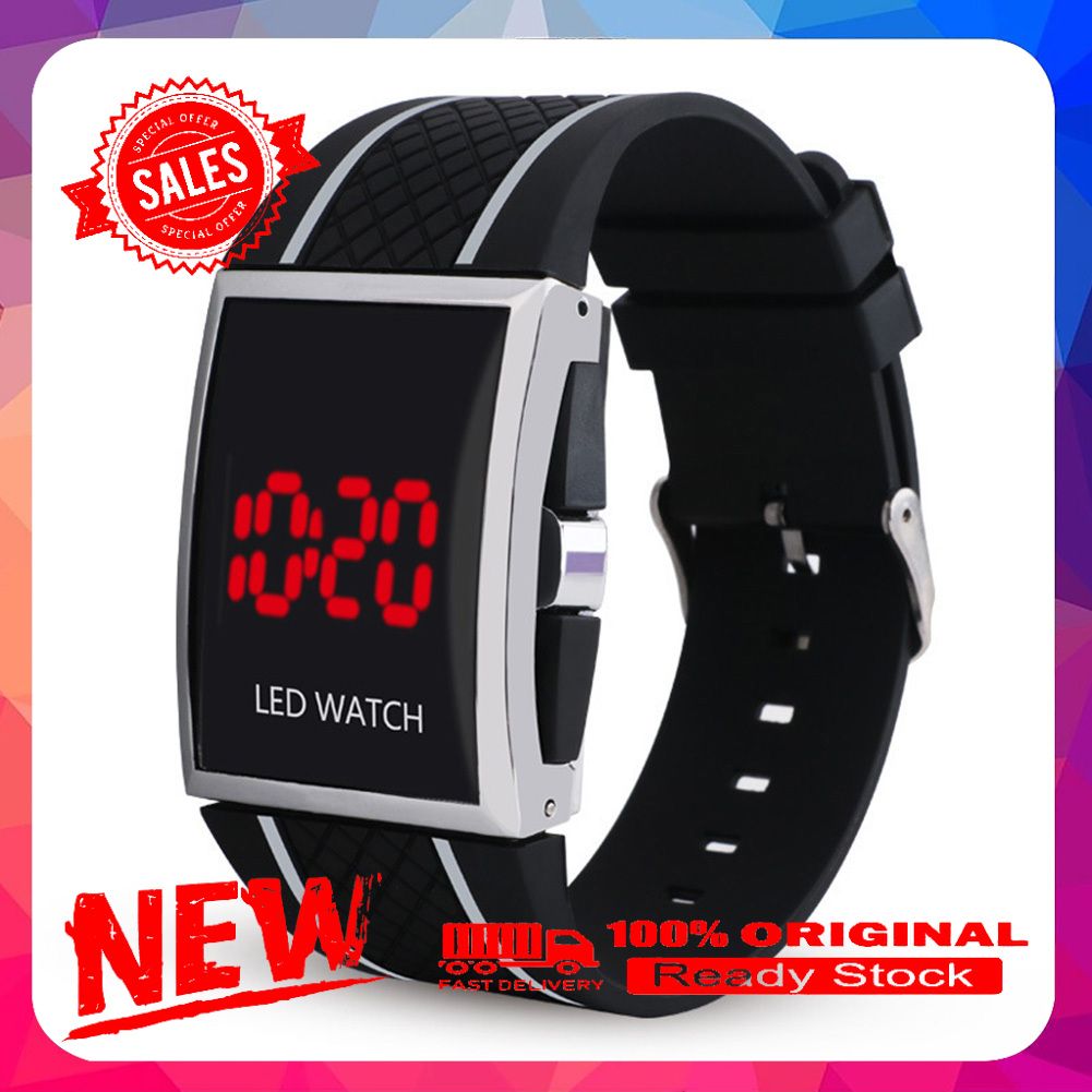 Vist Fox Unisex Rectangle Dial Date Display Adjustable LED Digital Sports Wrist Watch