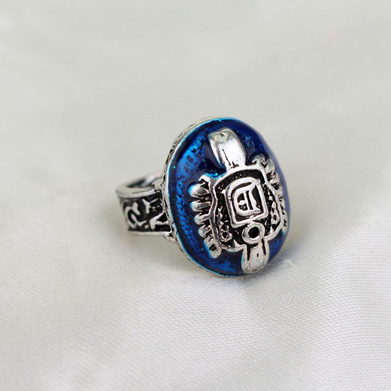 MQCHUN Fashion Movies Jewelry The Vampire Diaries Ring Elena Gilbert Daylight Rings Vintage Crystal Ring Blue Lapis Cosplay Gift