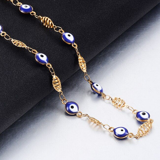 Stainless Steel Ladies Chain Glasses Chain Evil Eye Can Be Customized In A Variety Of Colors 6mm Wide(null)
