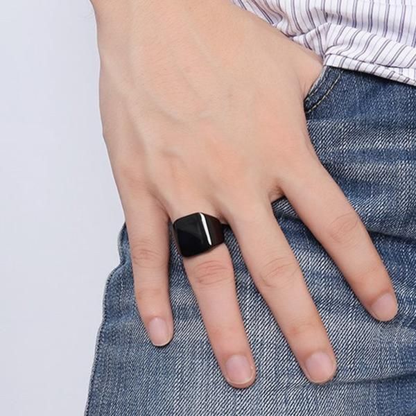 Men Metal Ring Blanks Latest Gold Plated Finger Ring Designs Fashion Military Simple Silver Stainless Steel Ring