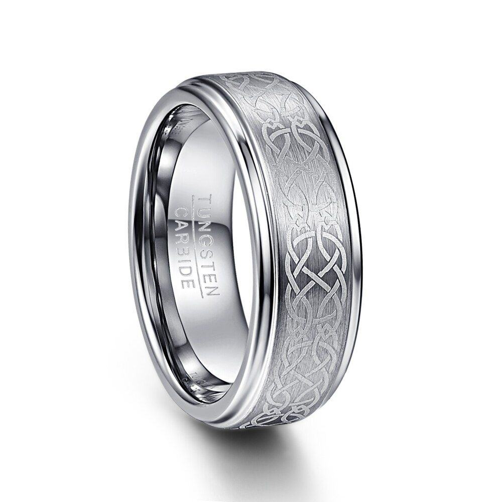 Geometric Lines 8mm Width Men Rings  Tungsten Carbide Wedding Bands Gift Anillos para hombres Pierscienie Drop shipping