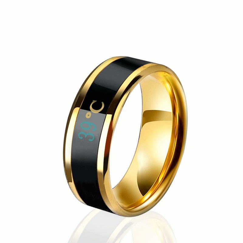 Unisex Body temperature Display Smart Health Ring Feeling Change Color For Women Men Black Blue Rings