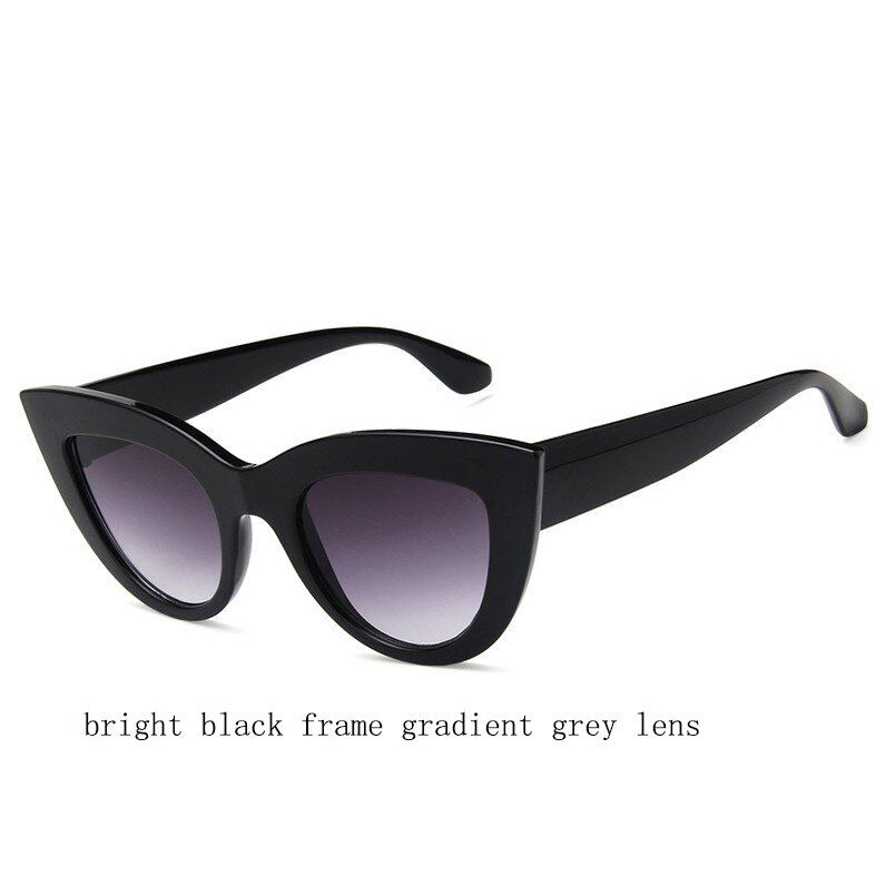 black gradient grey2018 Cat Eye Women Sunglasses Tinted Color Lens Men Vintage Shaped Sun Glasses Female Eyewear Blue Sunglasses Brand Designer