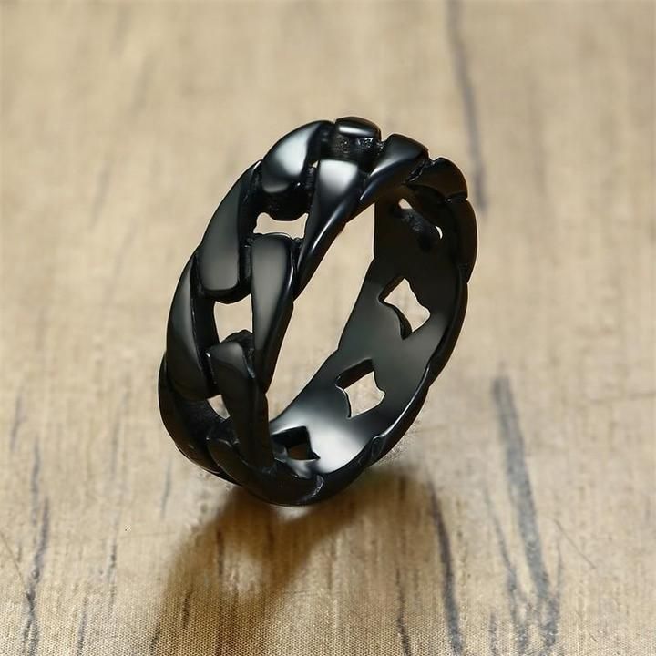 Environmental Standard Ring Stainless Steel-Black Plated