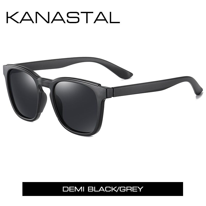 BlackGreyWith PackageFashion Polarized Sunglasses Men Driving Shades Male Brand Design Vintage Square Sun Glasses Sport Eyewear For Men UV400 Goggle