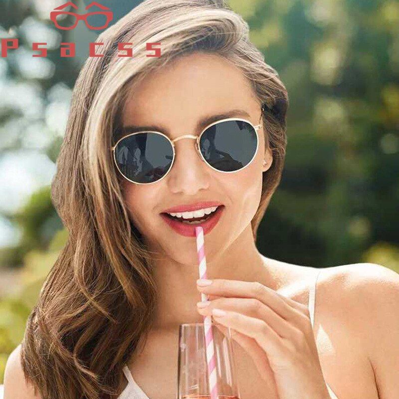 WTMN34471610Psacss Metal Round Sunglasses Men Women Vintage Rainbow color Brand Designer Sun Glasses Fashion Retro oculos de sol feminino