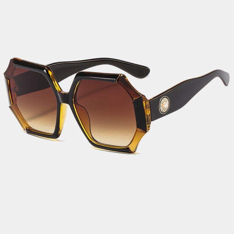 C5 Black-BrownROYAL GIRL Flower Shape Oversized Sunglasses Women 2020 Personality Colorful Gradient Sun Glasses Fashion Accessories Ss545