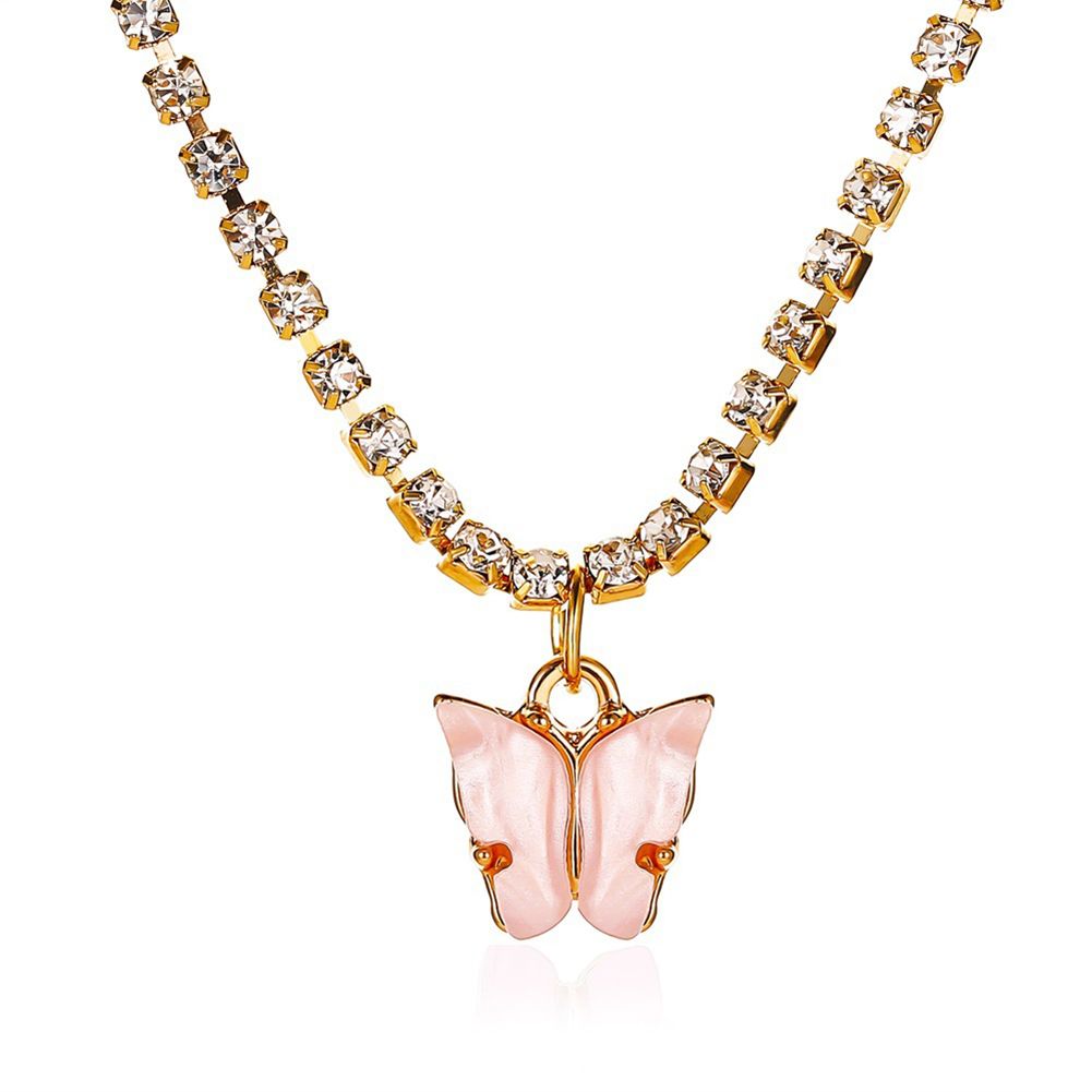 Women Fashion Butterfly-Shaped Pendant Necklace Clavicle Chain Jewelry Gift