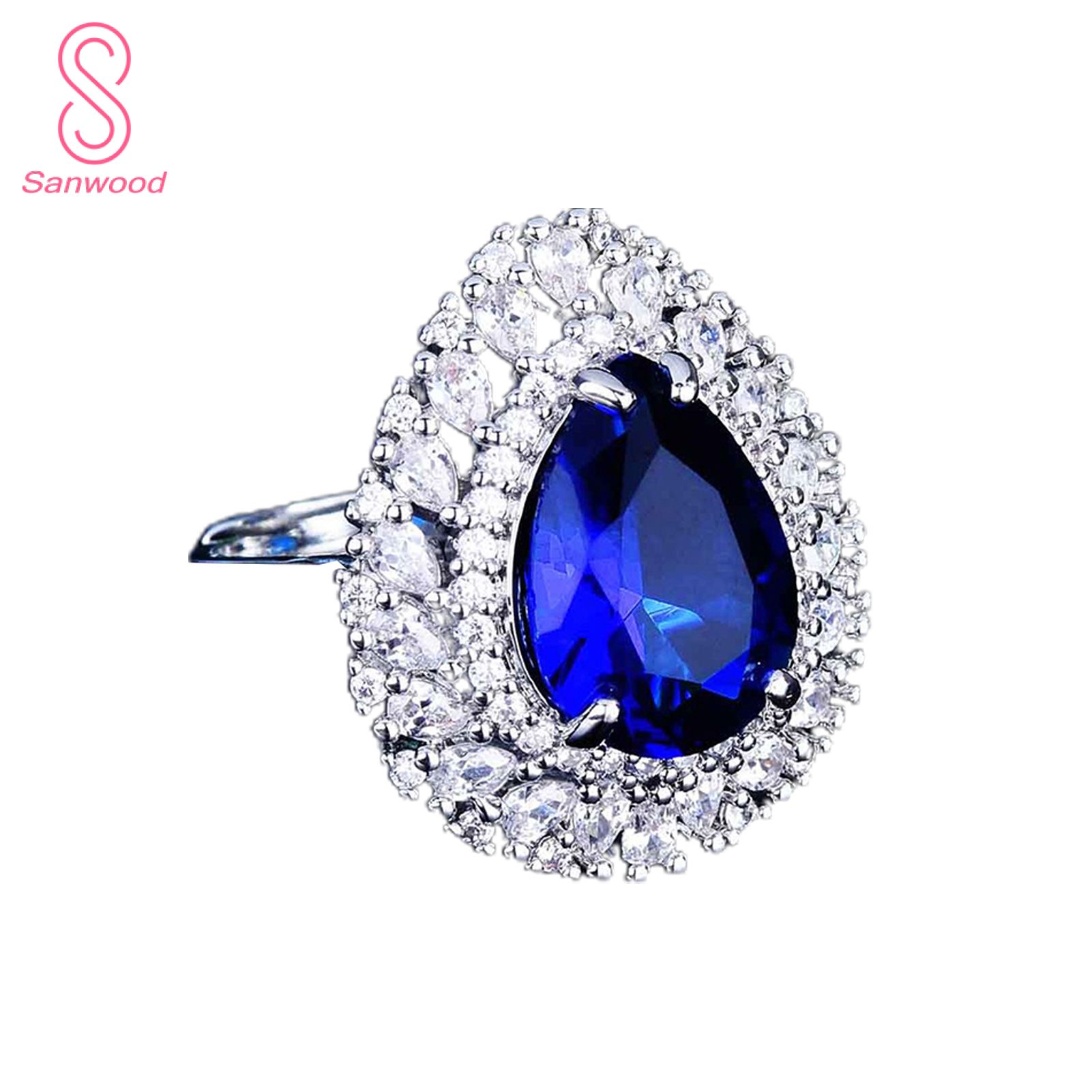 Rhinestone Earring Elegant Rhinestone Decor Inlay Pendant Ring