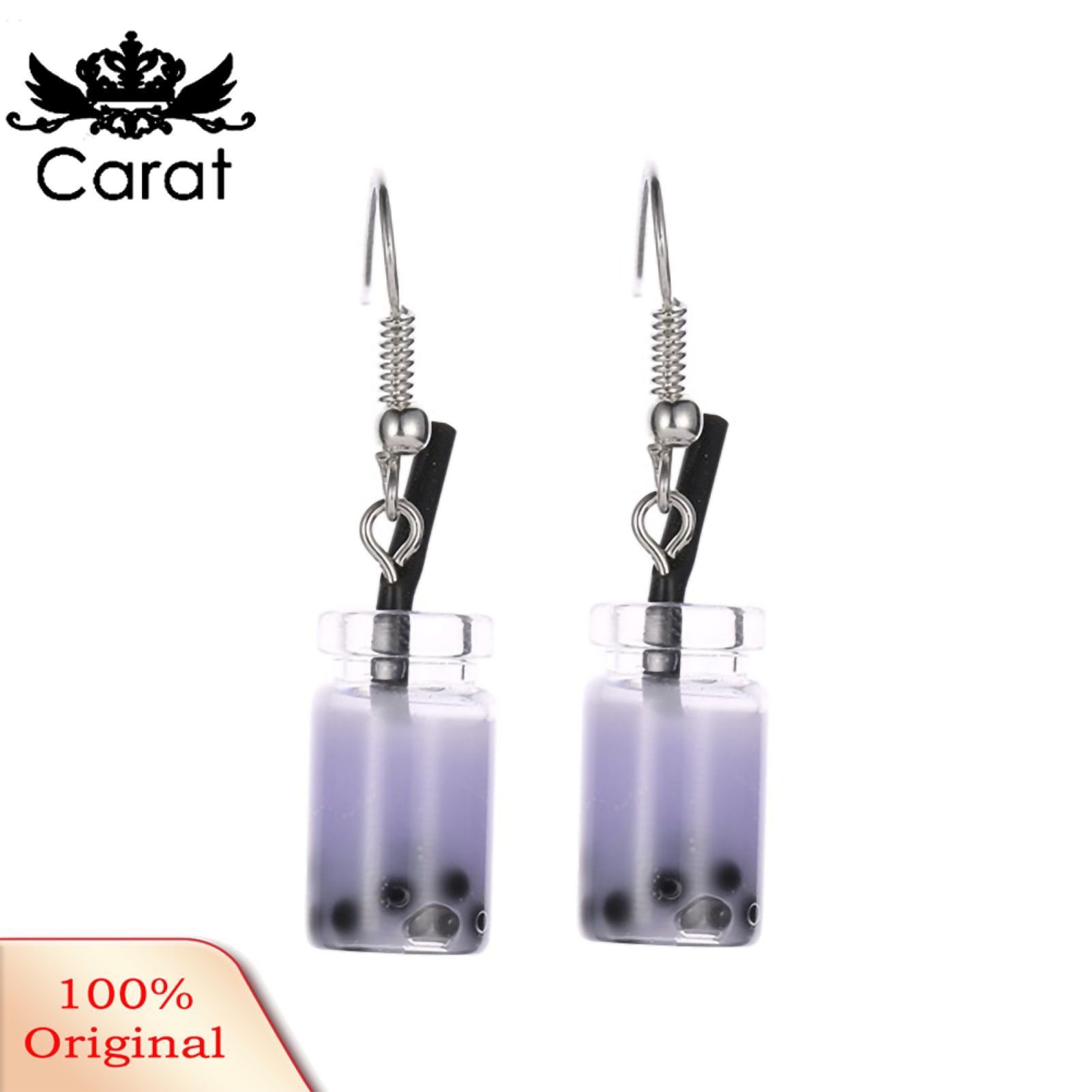 Hooks Earrings Piercing Bubble Tea Drink Dangle Hook Earrings