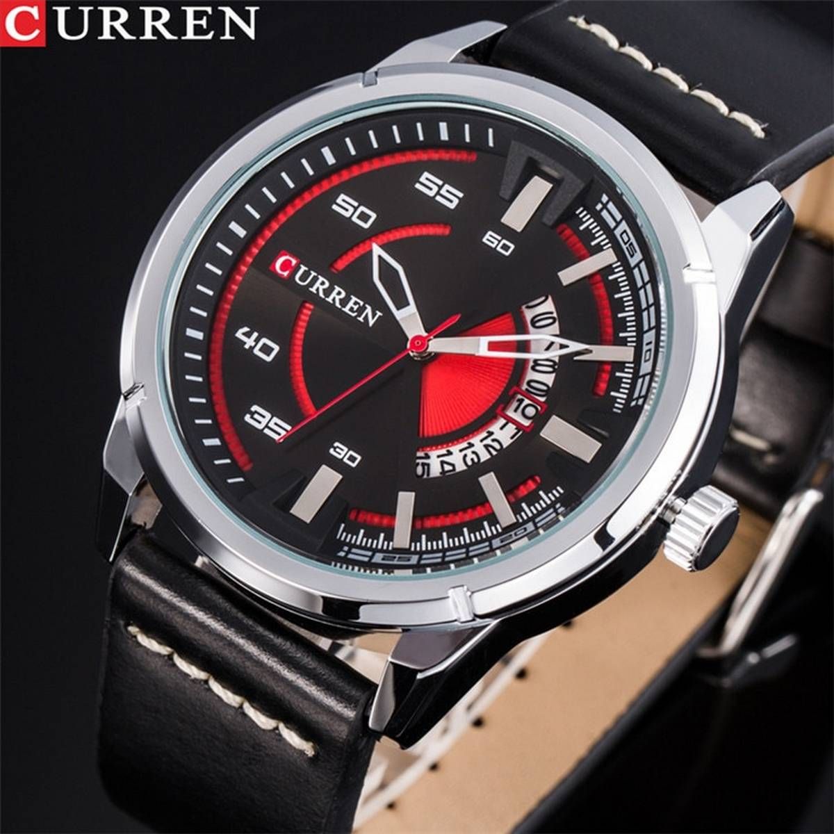 8298 Young Vogue Design Wrist Watch Hot Fashion Creative Dial Quartz Men Watches Leather Strap Male Clock Montre Homme With Box