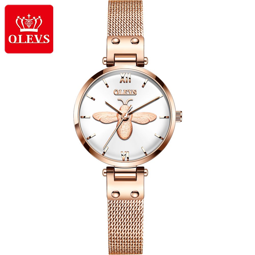 OLEVS Fashion Women Watch 3D Bee Decoration Ladies Quartz Watch Casual Cute Wristwatch For Women - 6895