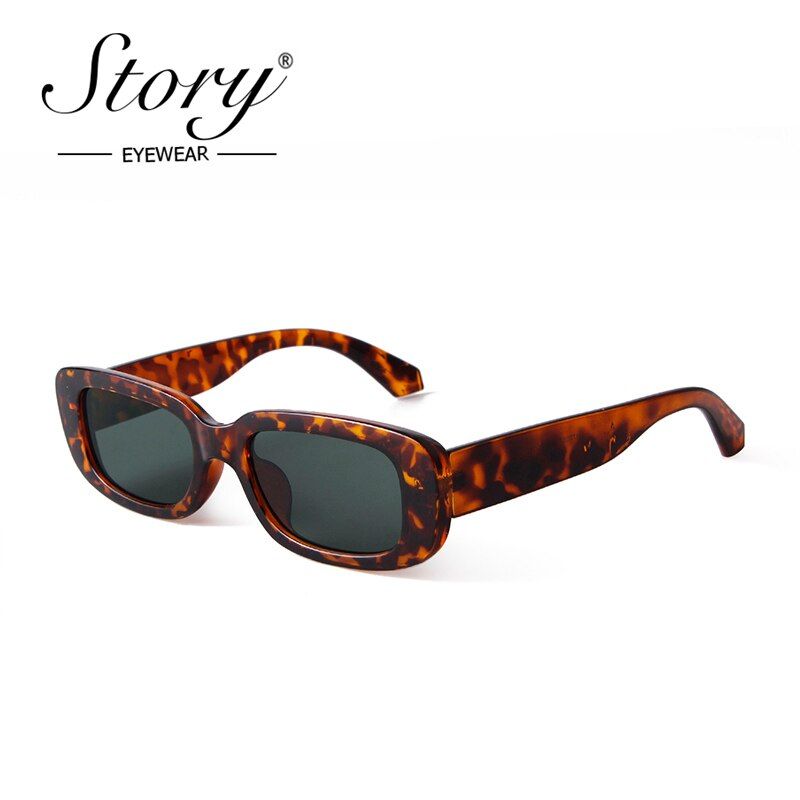 C6Story Vintage Rectangle sunglasses women 2020 Brand Design Classic retro Leopard small square sun glasses Shades S77087H