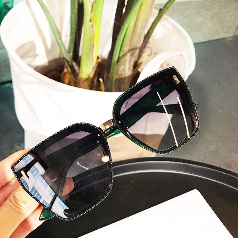 C1 Black GrayOversized Sun Glasses Women 2020 Black Fashion Cat Eye Sunglasses Big Square Shades for Women Vintage Gafas De Sol Mujer UV400