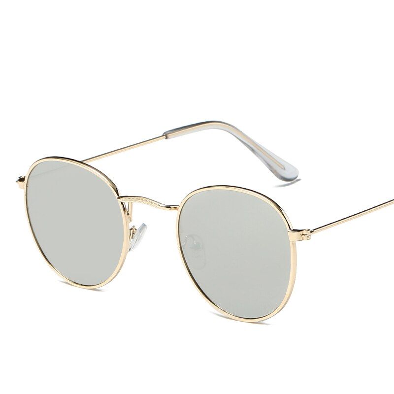 14Gold-Mercury2019 Women's Sunglasses Fashion Round Sun glasses Brand Designer Alloy Eyeglasses Vintage Metal Hinge Glasses lady Sun glasses