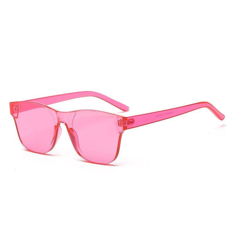 PinkRBRARE Candy Color Sunglasses Women High Quality Rimless Sun Glasses Modis Transparent Street Beat Vacation Okulary