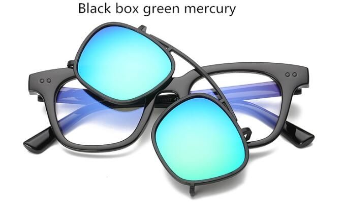 G313 greenGLTREE Detachable Double Sunglasses Men Color Coating Design Glasses Fashion Driving Sunglasses Women Oculos De Sol UV400 G313